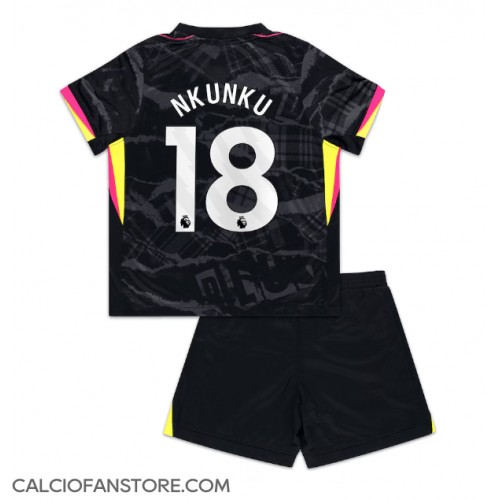 Maglia Calcio Chelsea Christopher Nkunku #18 Terza Divisa Bambino 2024-25 Manica Corta (+ pantaloncini)